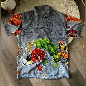 Marvel | Shirts | Vintage Marvel Button Up | Poshmark
